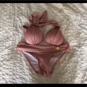 Pink She-In Halter Bikini